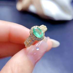 Bague en argent 925 avec émeraude naturelle pour annonce de fiançailles – Nouveau chapitre de joaillerie fine – Cadeau pour elle - Product Image 4