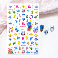 Autocollants ronds pour ongles, thème fruits d'été (Myrtille, Fraise, Citron), style océan, doux, non toxiques et sans danger pour les enfants