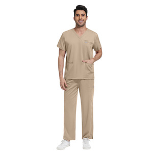 Conjunto de Uniforme Médico para <span class=keywords><strong>Hombre</strong></span> con Logotipo Personalizado, Secado Rápido, Transpirable, Cuello en V, <span class=keywords><strong>Pantalones</strong></span> con Múltiples Bolsillos - Product Image 3