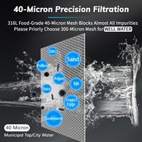 Prefiltro de Sedimentos Reutilizable de 40 Micras para Toda la Casa, Sin Electricidad, de Filtro Rotatorio, 4m/h, Malla SUS316L, 3/4 o 1 Pulgada, para Uso Doméstico