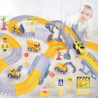 Set Mainan Rel Kereta Api Edukatif Fleksibel dengan Slot Mobil untuk Anak Laki-laki, Hadiah 345PCS