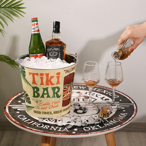 Cubo de Hielo Mystic Arts de 19 cm de Diámetro Inferior, 25.5 cm de Diámetro Superior y 23 cm de Altura, Recipiente de Hierro para Bebidas, para Uso Doméstico, Exterior, KTV y Comercial - Product Image 4