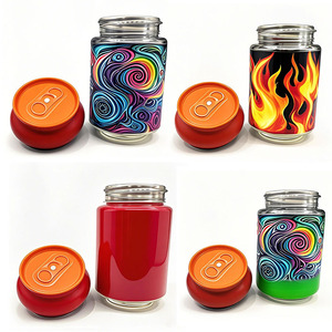 Bán Buôn Thực Phẩm Cấp 3.5G 15G Bao Bì Soda Lon Lọ Thủy Tinh Đầy Màu Sắc Có Nắp Đậy Cho Kẹo Đồ Uống Thảo Mộc Gummy - Product Image 1