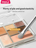 Ensemble de pinceaux de maquillage professionnels MSQ de haute qualité, 10 pièces, poils synthétiques argentés, manche en bois, idéal pour les voyages, pinceau éventail pour le visage