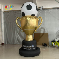 Trophée de football gonflable Trophée de la publicité gonflable doré géant élevé