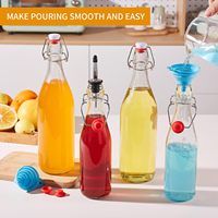 Bouteilles en verre à bouchon basculant de 16 oz pour la fermentation de bière, kombucha, miad, kéfir, extrait de vanille, jus, thé, vin