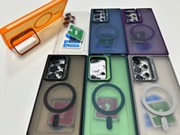 Designer de luxe magnétique mat coque de téléphone étuis étui de téléphone portable avec porte-lentille en métal pour iphone 15 16 13 12 11