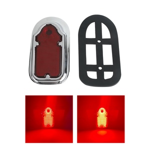 Luz de freno trasera para motocicleta, Chip LED de alto brillo, apariencia roja cromada, rendimiento duradero para motocicleta personalizada Universal - Product Image 4