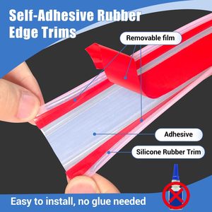 Bảo vệ cao su viền dải rõ ràng cao su cạnh <span class=keywords><strong>TRIM</strong></span>, U kênh con dấu cao su Dải với băng tự dính, kim loại cạnh bảo vệ - Product Image 2