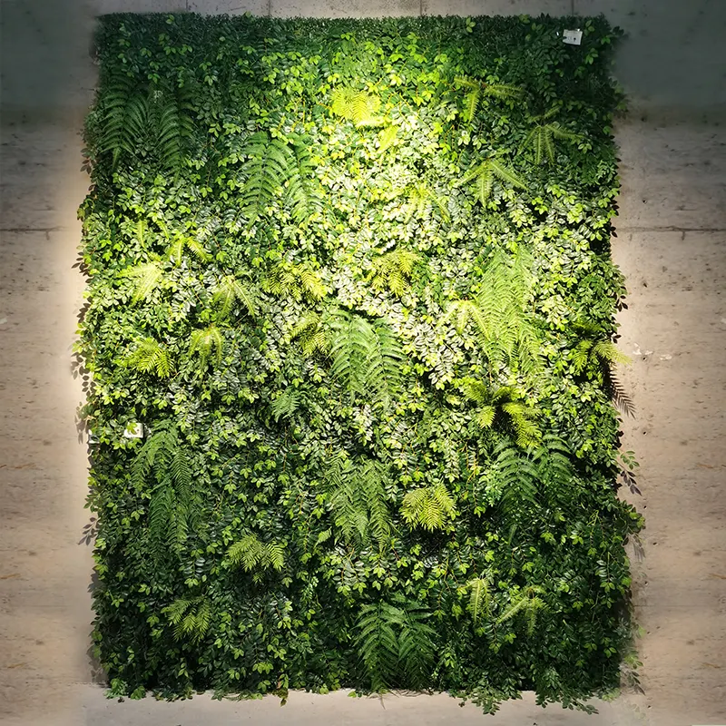 Diseño de pared de Planta artificial de estilo selvático personalizado, telón de fondo de vegetación, planta colgante, decoración de pared de hierba verde para decoración del hogar