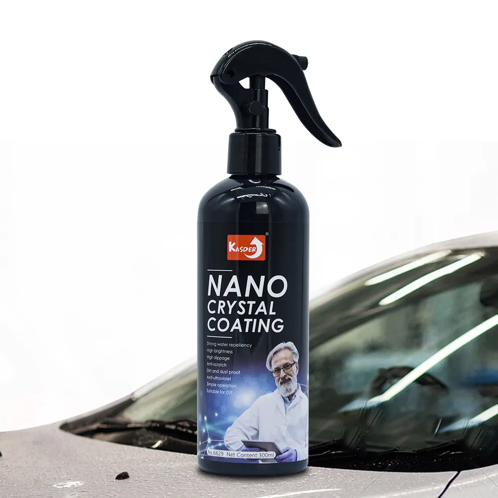 Etiqueta personalizada de esmalte de cristal nano para coche, aerosol de cerámica, recubrimiento de cera, hidrofóbico, cuidado rápido del coche, limpiador para pintura