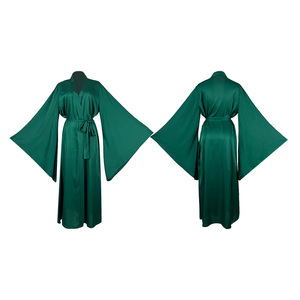 <span class=keywords><strong>Vestaglia</strong></span> Lunga da Donna in <span class=keywords><strong>Raso</strong></span> con Scollo a V e Maniche Larghe a Campana, con Cintura in Vita, Elegante Camicia da Notte Maxi, <span class=keywords><strong>Vestaglia</strong></span> da Sposa - Product Image 5