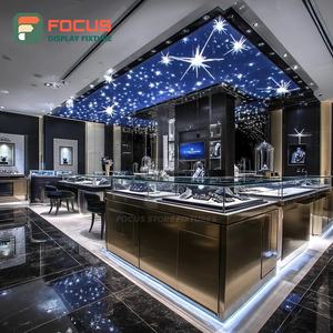 Système de présentoirs minimalistes pour bijouterie, finition stratifiée, comptoir de centre commercial, armoire à bijoux - Product Image 1