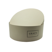 Emballage de luxe avec logo personnalisé Boîte cadeau à chapeau rond en carton rigide avec cylindre en papier beige