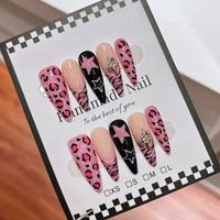 Nouvelles Faux Ongles Stiletto Longs pour l'Automne, Marron, Couverture Complète, French Manucure, Réutilisables, Haute Qualité, Vente en Gros