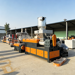 Extrusora de Plástico Resistente a la Corrosión para Reciclaje de Botellas PET, de 100 mm, de un Solo Tornillo, con Tambor Dividido, Trituradora, Moldeo por Soplado - Product Image 1