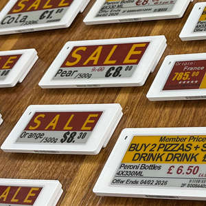 Novedades 2.4Ghz Bt 5.0 Esl <b>Thin</b> Mini Digital Store Price Epaper System Display Eink Screen Electronic <b>Shelf</b> Label Esl Price Tag - Product Image 1