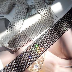 ขอบพลอยเทียมยืดหยุ่นขายส่ง5แถว/6แถวลวดตาข่ายเพชรกว้าง<span class=keywords><strong>2</strong></span>.6ซม. ริบบิ้นคริสตัลเย็บเครื่องประดับสร้อยคอแบบทำมือ - Product Image 1
