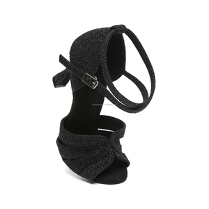 Europeo americano profesional Salsa <span class=keywords><strong>Bachata</strong></span> Rumba <span class=keywords><strong>Samba</strong></span> zapatos de baile tacones altos suaves 9cm Color negro - Product Image 4