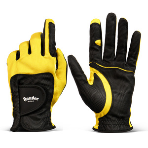 Gant de golf Handee pour droitier, noir et jaune, en microfibre antidérapante, à enfiler, unisexe, avec personnalisation de la taille - Product Image 1