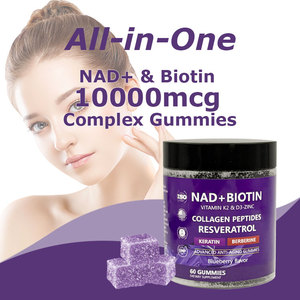 Gomitas con Suplemento de NAD+ (60 Unidades) con Biotina 10000mcg, Colágeno, Resveratrol, Queratina, Berberina, Zinc, Vitamina D3 y K2 para un Envejecimiento Saludable y Energía - Product Image 2