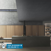 Armoires de cuisine modulaires en bois haut de gamme personnalisées par George Group avec finition stratifiée, design moderne, résine de marbre de qualité E0/E1