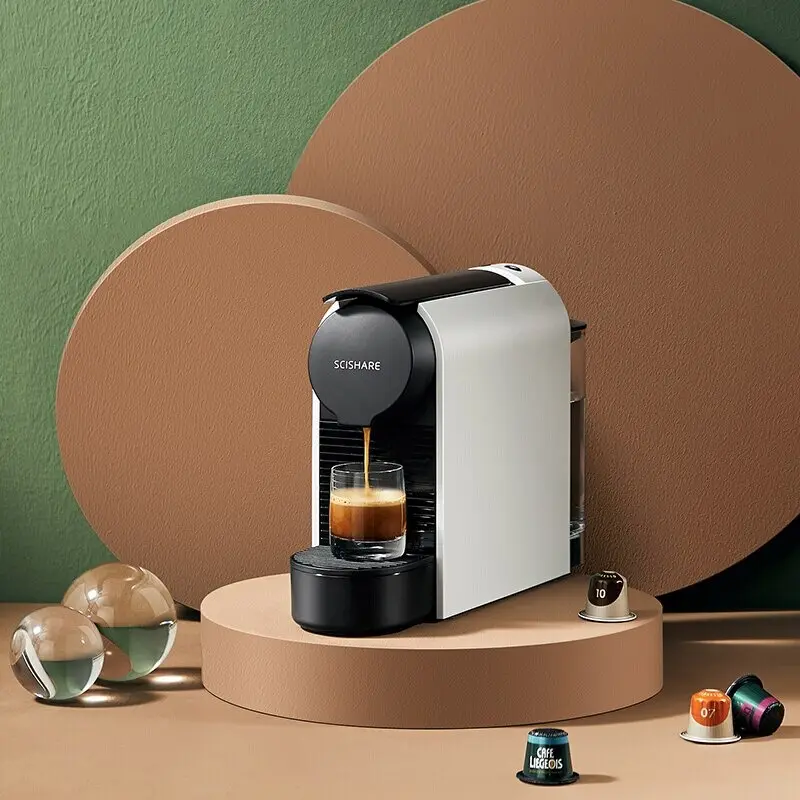 ماكينة صنع القهوة الكبسولات الصغيرة الأوتوماتيكية من سكيشير للنيسبريسو - ماكينة صنع القهوة S1104 للاستخدام المنزلي والمكتبي