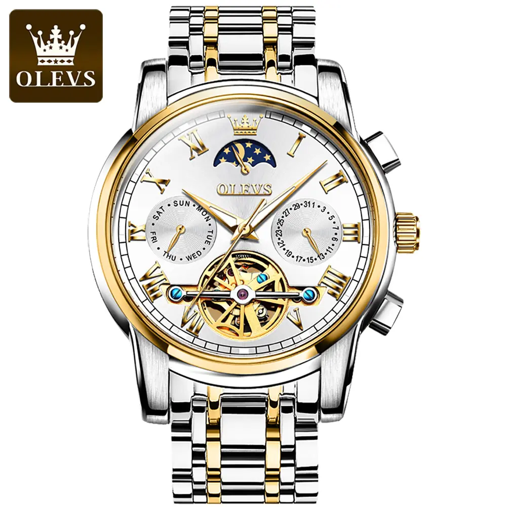 OLEVS 6617Montre Homme Watch Custom LOGO Water Resistant Feature Stainless Steel Strap Watch For Men's Fashion Business