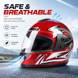 Casco Integrale Leggero per Moto in Materiale PP con Fodera EPS Approvato CE Casco da Corsa per Motocicletta - Product Image 3