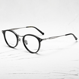 Oval Full Rim <b>Eyeglasses</b> <b>Frames</b> Solid Color Retro Style Unisex Titanium Lightweight Anti-Uv Vision Correction Adults - Product Image 3