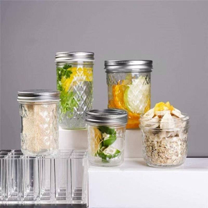Custom 16 Oz/32 oz Clear Glass Mason Jar with Diamonds Modern Seal Wedding Shower Favors <b>Kitchen</b> Suitable Canning Jelly Jar Lids - Product Image 3