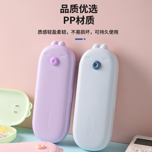 Cute Macaron Pencil <b>Box</b> PP <b>Material</b> Multi Compartment Student Stationery <b>Storage</b> Cartoon Design Large Capacity For School Use - Product Image 2