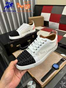 Chaussures de sport décontractées pour hommes, nouvelle tendance, légères, avec doublure en cuir véritable, confortables pour la marche, style Louboutins - Product Image 3