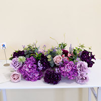 Panneau de fleurs artificielles en soie réaliste violet sur mesure pour mariage et fête des Mères, 40x60cm, pour décoration d'arche murale