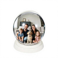Boule de souvenirs en plastique polie faite à la main, personnalisée, 2,7 pouces, affichage numérique 3D en cristal pour les couples, la famille, les anniversaires, Noël