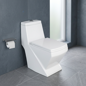 Chine articles sanitaires monobloc moderne en céramique montée au sol toilette à bouton-poussoir pour salle de bain - Product Image 4