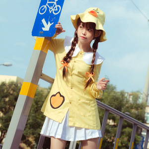 Little Yellow Duck Cosplay Costume Yellow Polyester Summer Casual Wear For Children Game Anime Role Playing - Product Image 2