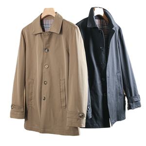 Printemps automne hommes veste en Polyester décontractée longue <span class=keywords><strong>Section</strong></span> de <span class=keywords><strong>grande</strong></span> taille coton <span class=keywords><strong>Section</strong></span> légère coupe-vent vestes pour hommes - Product Image 1