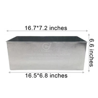 Seau à glace rectangulaire galvanisé de 3,3 gallons pour cadeaux de fête