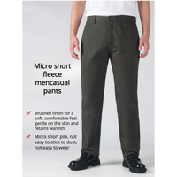 Pantalon décontracté pour homme OEM, taille haute, en molleton de coton léger, style vintage, coupe droite, anti-plis, type chino