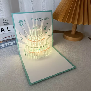 <span class=keywords><strong>Carte</strong></span> de Vœux <span class=keywords><strong>Personnalisée</strong></span> Lumineuse Musicale 3D Avancée en Forme de Gâteau, Cadeau Fait Main pour Anniversaire ou Déclaration d'Amour - Product Image 5