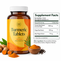Comprimés de curcuma à marque privée, Curcuma avec curcumine, gingembre, poivre noir, fabricant OEM
