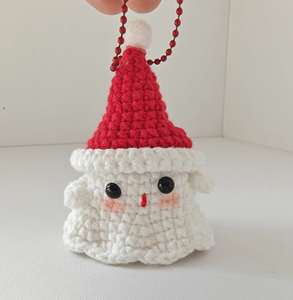 Porte-clés fantôme tricoté pour Halloween - Cadeau fait main au crochet pour couples, pendentif de voiture et breloque de sac, décoration mignonne et effrayante - Product Image 3