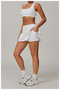 Ensemble de tenue de sport et de <span class=keywords><strong>tennis</strong></span> personnalisé, jupe de <span class=keywords><strong>tennis</strong></span> et soutien-gorge de sport, respirant, amincissant, bretelles décontractées, robe de fitness pour le yoga et le <span class=keywords><strong>tennis</strong></span> - Product Image 4
