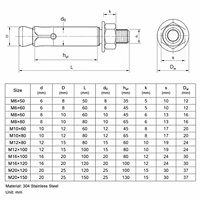 Vis d'ancrage à expansion en acier inoxydable 304 avec écrou hexagonal, pour fixation béton, fixation robuste, quincaillerie de construction