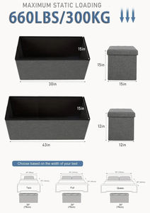 ม้านั่งแบบออตโตมันพับได้ทำจากผ้าลินินขนาดใหญ่ม้านั่งมีเบาะรองนั่งสำหรับใช้ในห้องนอนและห้องนั่งเล่น - Product Image 4