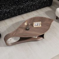 Meubles en bois d'intérieur de haute qualité, magnifique ensemble de table basse, table centrale en bois colorée en forme de feuille