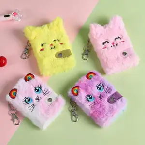 New cartoon Plush Hand account book lovely cat writing book schoolbag Pendant