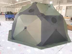 Tente octogonale d'hiver d'extérieur personnalisée avec isolation, grande fenêtre et trou pour <span class=keywords><strong>cheminée</strong></span> pour la pêche - Product Image 4