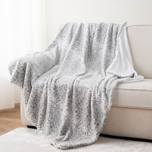 Couverture réversible Super douce en fausse fourrure avec imprimé léopard pour l'hiver, offre spéciale - Product Image 1
